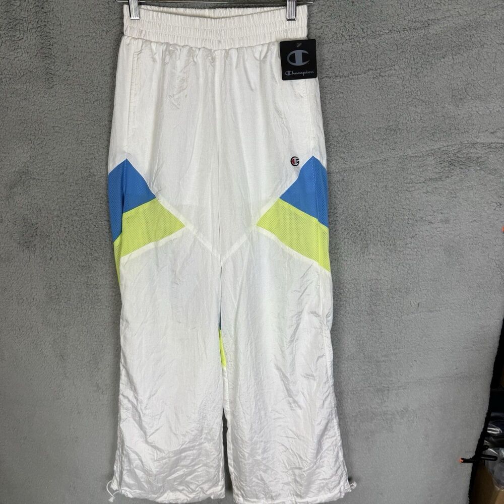 Champion Pants Women's XS White Lightweight Joggers‎ Windbreaker Cinch Ankle NWT
